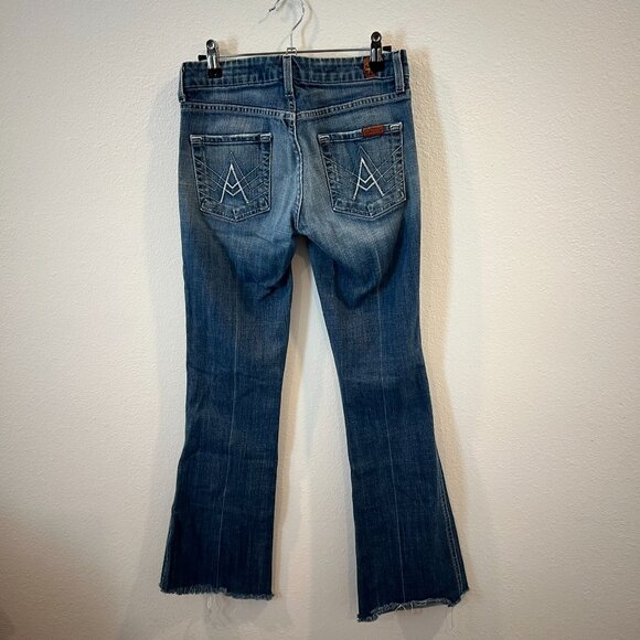 7 FOR ALL MANKIND A POCKET FLARE JEANS 25 x 29 - Picture 1 of 9